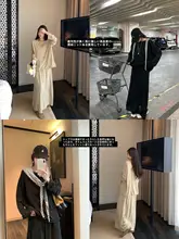 天絲麻のカジュアルセットアップ【ラウンドネックニット＋ハイウエストスカート】（セットアップ対応）