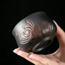 高級紫砂製 ティーカップ【手作り・大サイズ・防熱仕様】