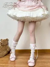 春夏用 ロリータ風リボン付きカラフルなレッグウォーマー【可愛いデザイン】（セットアップ対応）