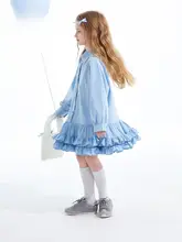 ワンピース キッズ ガールズ フリル ドレス風 秋