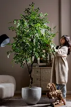 大型の偽造植物 榆钱樹 榕樹 屋内 リビング 高級 フロア ポットの偽樹 装飾品 雰囲気のアイテム