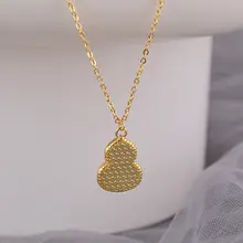 925純銀ネックレス【スカラデザイン・金のひょうたん・女性用・気品のある鎖骨チェーン】