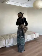 カモフラージュ柄のワイドレッグワークパンツ【多ポケット・ヴィンテージスタイル・フィット】（セットアップ対応）