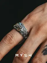 純銀製 3D立体デザインの貔貅リング【男性用・ヴィンテージスタイル・高級感】
