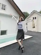 高腰フラワープリント 膝丈スカート【エレガント・夏用・Aライン・大きいサイズ】（セットアップ対応）