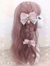 手作りの可愛いパールハートストロベリークリップ【レース付き・ヘアアクセサリー】