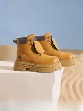Camel ショートブーツ レディース ワークブーツ マウンテンブーツ ヴィンテージ レースアップ イエロー カジュアル アウトドア 着回し 秋
