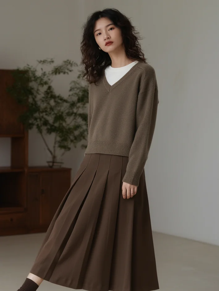 大人可愛い服 50代コーデ 完全ガイド｜立襟ニットの選び方と色使い
