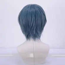 ロリータ風 短髪ウィッグ【雰囲気のあるブルー・コスプレ用】