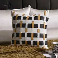 シンプルモダンベッドルームソフトデコレーション四点セット【黄色・白・黒・フラワー織り・編み込みデザイン】（セットアップ対応）