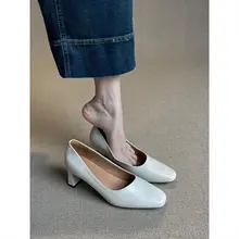 パンプス レディース フレンチ風 ブロックヒール きれいめ 上品 疲れにくい