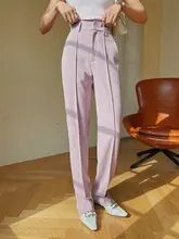 SOUL JUC ハイウエスト 秋用 ストレートパンツ【横型・足長効果・タック入り】