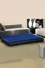 アウトドア用植毛ストライプのダブルエアマットレス【キャンプ用・寝具・寝袋対応】