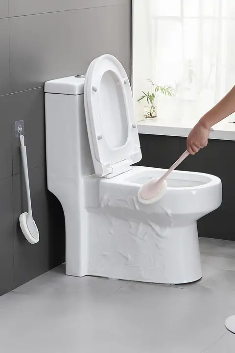 ロングハンドル海綿トイレブラシ【浴室・キッチン用・床掃除に最適】