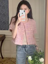 レディース 夏用ショートカーディガン【上品なデザイン・丸首・短い丈】