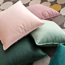 北欧風 ベロア クッション【グレー系・汚れたピンク・ロックエッジデザイン・ソファ用】