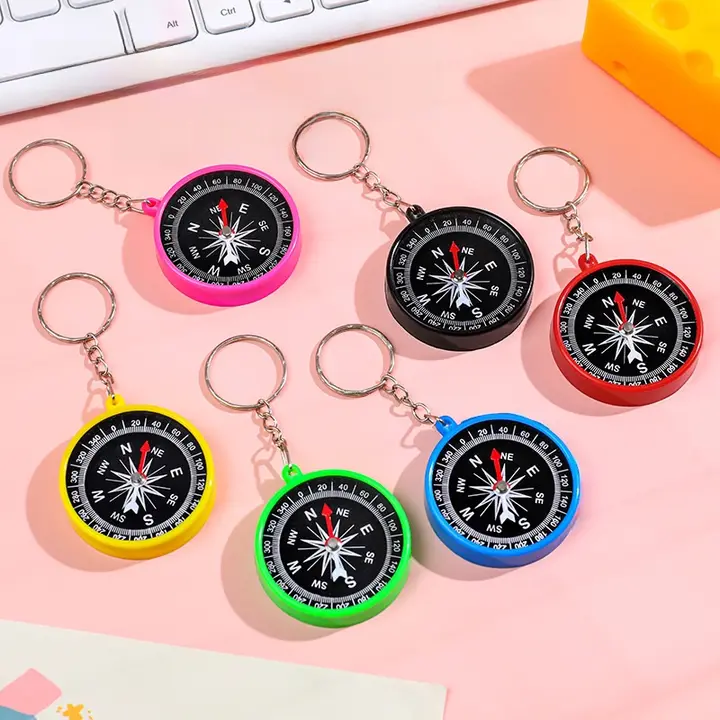 子供用ミニアウトドアキーホルダー型コンパス【学習用品・科学教育用】