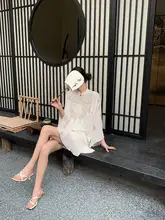 春の銀色ビーズ刺繍ケープトップス【Aライン・フレアスカート・シャツコート】（セットアップ対応）