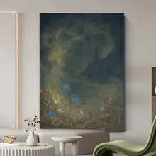 優雅なテクスチャーのアートパネル【手描き・リビングルーム用・蝶と鳥のデザイン】