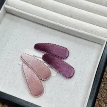 秋冬向け ベルベット素材のヘアクリップ【ハンドメイド・バイカラー・基本タイプ】（セットアップ対応）