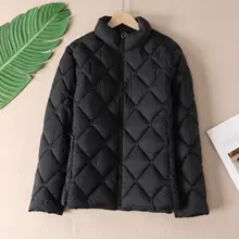 軽量デザインのダイヤモンドキルティングコート【保温・立襟・女性用】