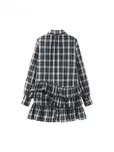 ヴィンテージ風チェックシャツワンピース【夏用・女性・短め】