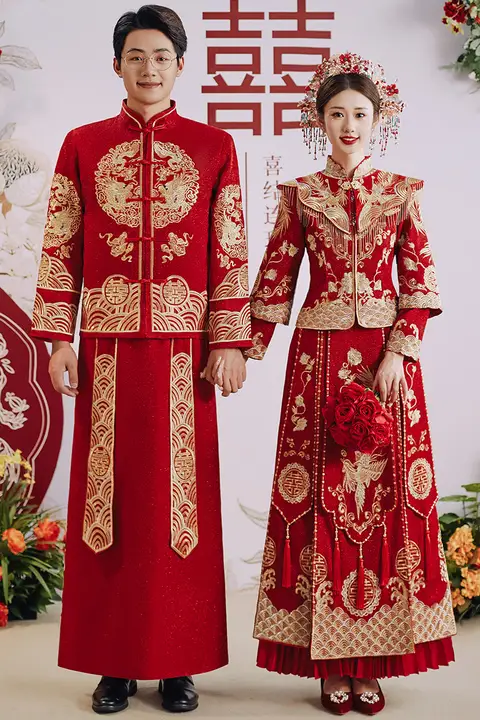 高級秀禾服【中式結婚式用・花嫁衣装・小柄・大きいサイズ】