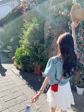 曾小咸 ブルーデニムシャツ【夏用・レトロ・ルーズフィット・短袖】
