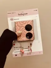 華為Pocket2対応 スマホケース【フラワー柄・高級感・ストラップ付き】