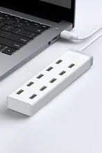 USBハブ 拡張ドック USB3.0 高速 7ポート 10接続 電源付き ノートPC スマホ充電 USBメモリ 外付けHUB 変換アダプタ