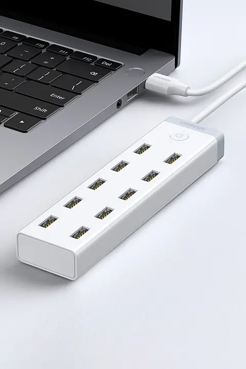 USBハブ 拡張ドック USB3.0 高速 7ポート 10接続 電源付き ノートPC スマホ充電 USBメモリ 外付けHUB 変換アダプタ
