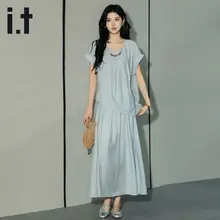 麻製の通気性抜群な涼感コーディネート【女性用・カジュアル・デザイン性のある半身裙】（セットアップ対応）