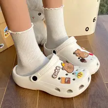 カップル用 厚底EVA穴あきシューズ【カワウソデザイン・夏用 ・柔らかいソール・滑り止め・フルカバー】（セットアップ対応）