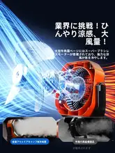 アウトドア用充電式扇風機【USB・ポータブル・首振り機能・強力風】