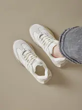 厚底デザインの冬用加绒トレーニングシューズ【暖かく快適・ホワイト・女性用】