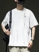 ビンテージ風バティック染めラウンドネック半袖Tシャツ【ゆったりサイズ・カジュアル】
