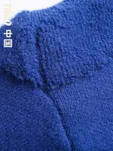 海ブルーのメンズニットTシャツ【レイヤードデザイン・スタイル・長袖】