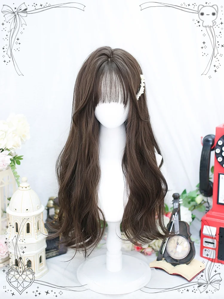 ロリータスタイルのウィッグ：柔らかなカール・ロングヘアでプールヘアアレンジを実現