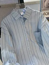 デザイン性の高いストライプポロシャツ【春秋用・ルーズフィット・フランス風】