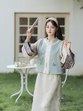 春夏用 輕やかなデザインの改良型チーパオ【古典印花・ノースリーブ・日常遣い・国風】（セットアップ対応）