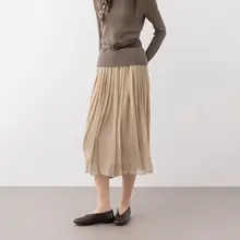 天然シルク使用のAラインスカート【透湿性・快適な着心地】