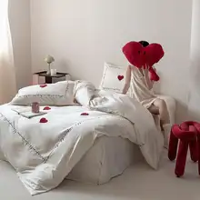 愛情刺繍の高級コットン四点セット【ブラック・肌触りの良い素材】（セットアップ対応）