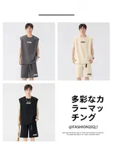 日常着のタンクトップとショートパンツ【カジュアル・夏用・男性用】（セットアップ対応）