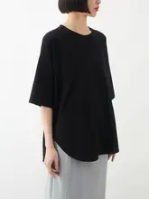三色 アシンメトリックカットのTシャツ【夏用・ニット・ショートスリーブ・レディース】