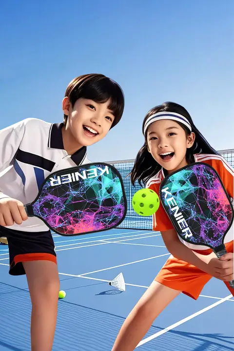 ピックル・ラケット【木製・子供用・初心者向け・4個ボール付き】（セットアップ対応）