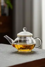 ティーポット 小型 家庭用 ガラス フィルター 高温耐性 厚手 ミニ 功夫茶具