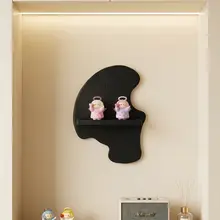 木製の壁掛け展示棚【透明なフィギュア収納・かわいいデザイン】