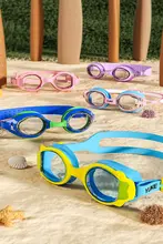 男女兼用 防水防曇 デザイン泳ぎ用ゴーグルセット【大中小フレーム・スイミングキャップ付き・プロ用】