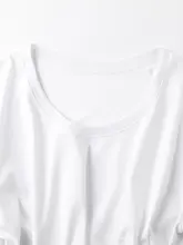 100%コットン 白色短袖Tシャツ【シンプルデザイン・カジュアルスタイル】