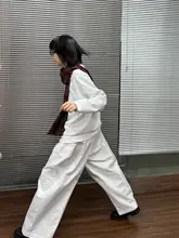 フラワーベースパンツ 三色 ウエストゴム パンツ バギーパンツ